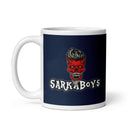 Taza blanca brillante SarkaBoys
