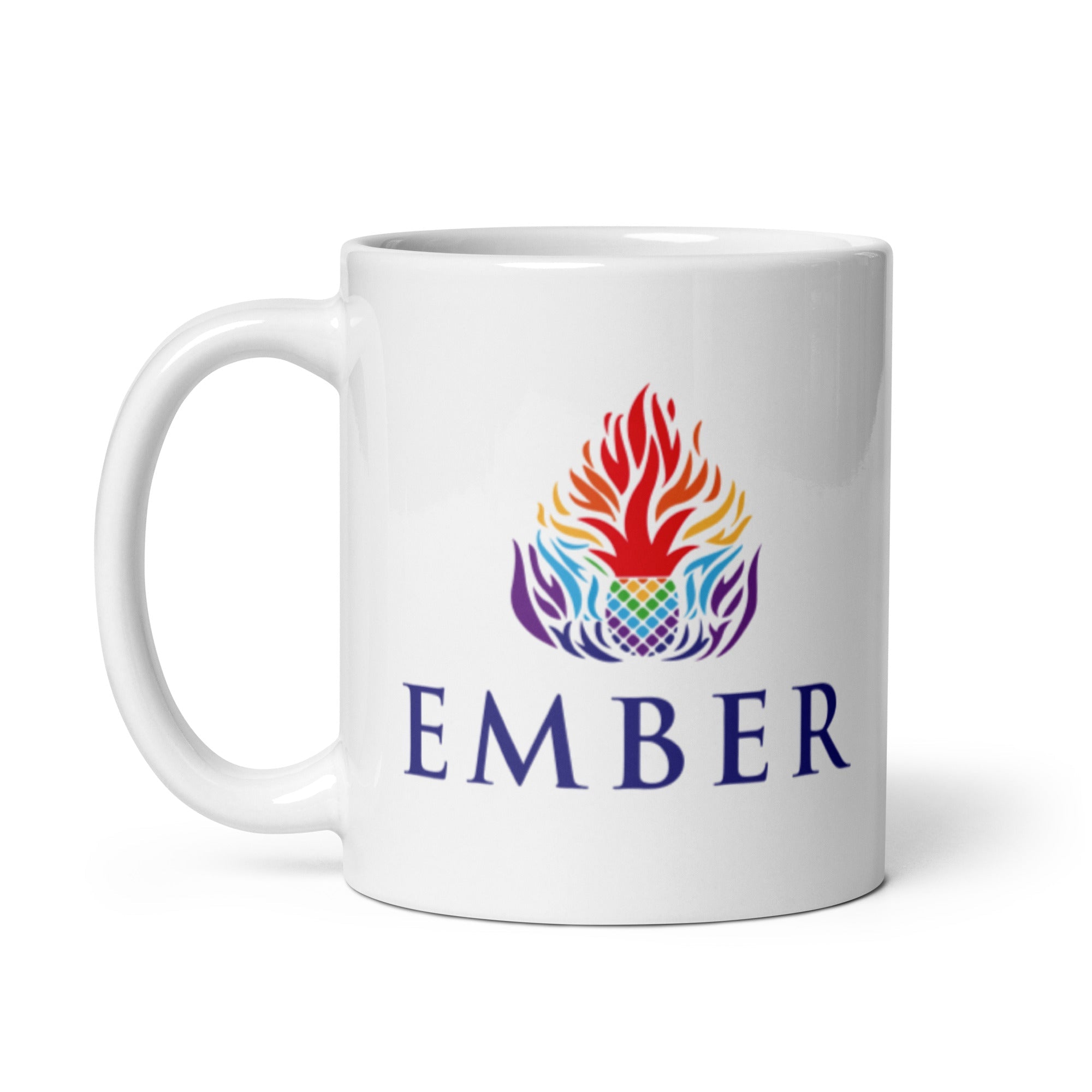 Ember White glossy mug