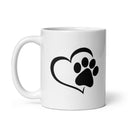 Dog Paws White glossy mug