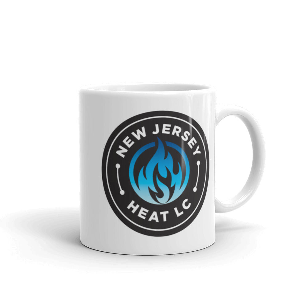 NJ Heat Lacrosse White glossy mug