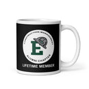 Taza blanca brillante de miembro vitalicio de EMU