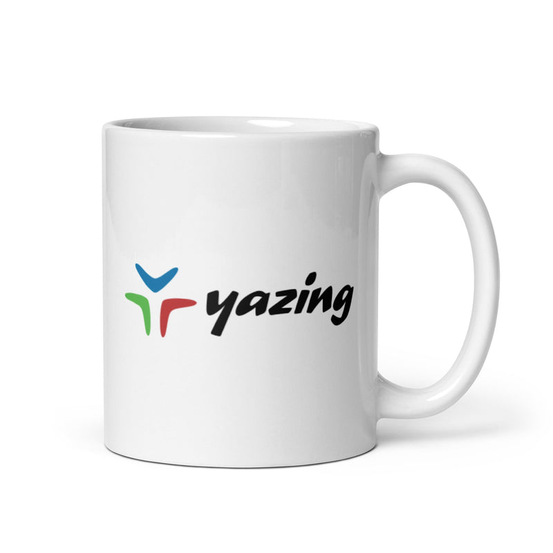 Yazing White glossy mug