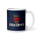 Taza blanca brillante SarkaBoys