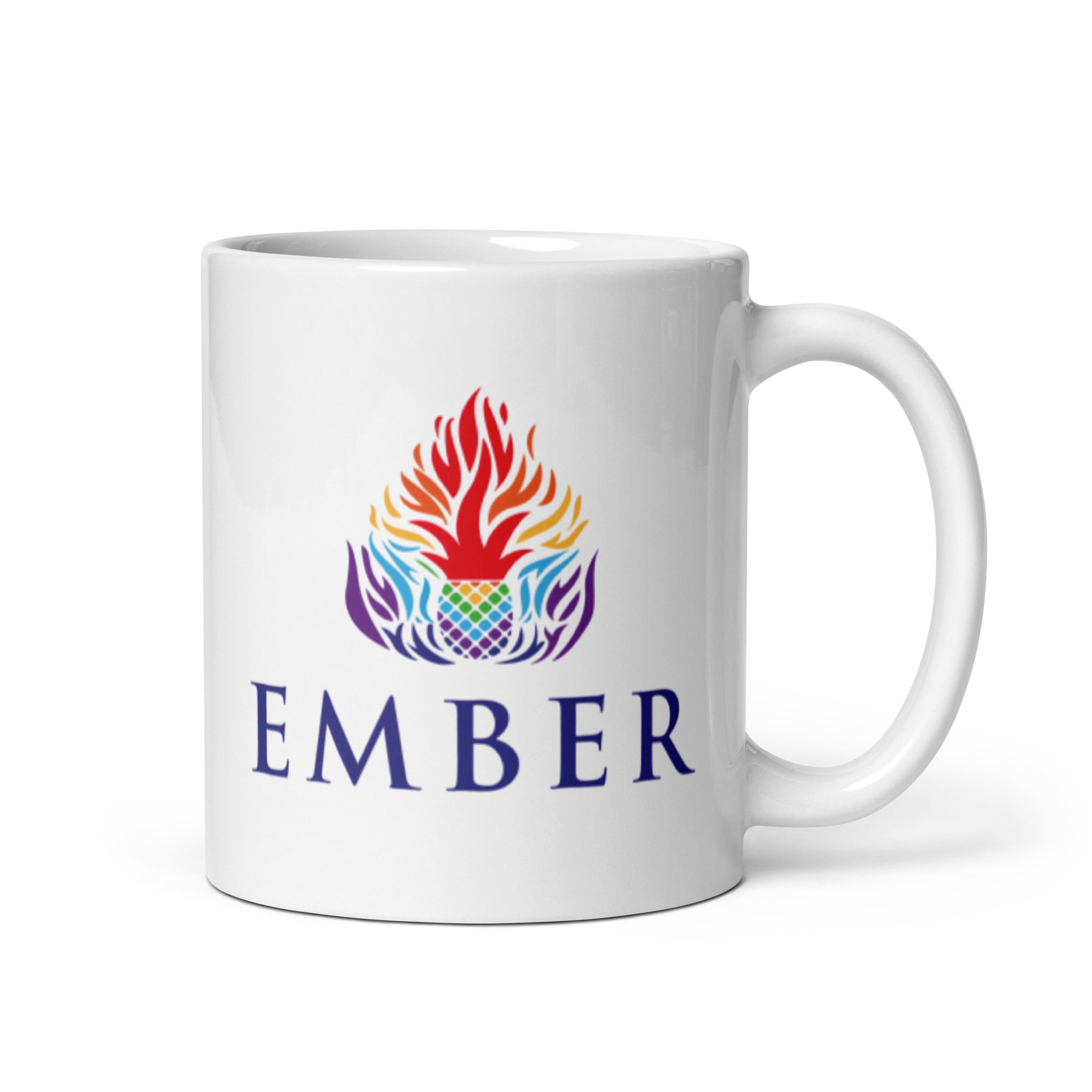 Ember White glossy mug