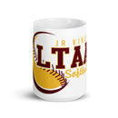 Taza blanca brillante de softbol LTAA