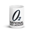 Taza blanca brillante O2 Box Lacrosse