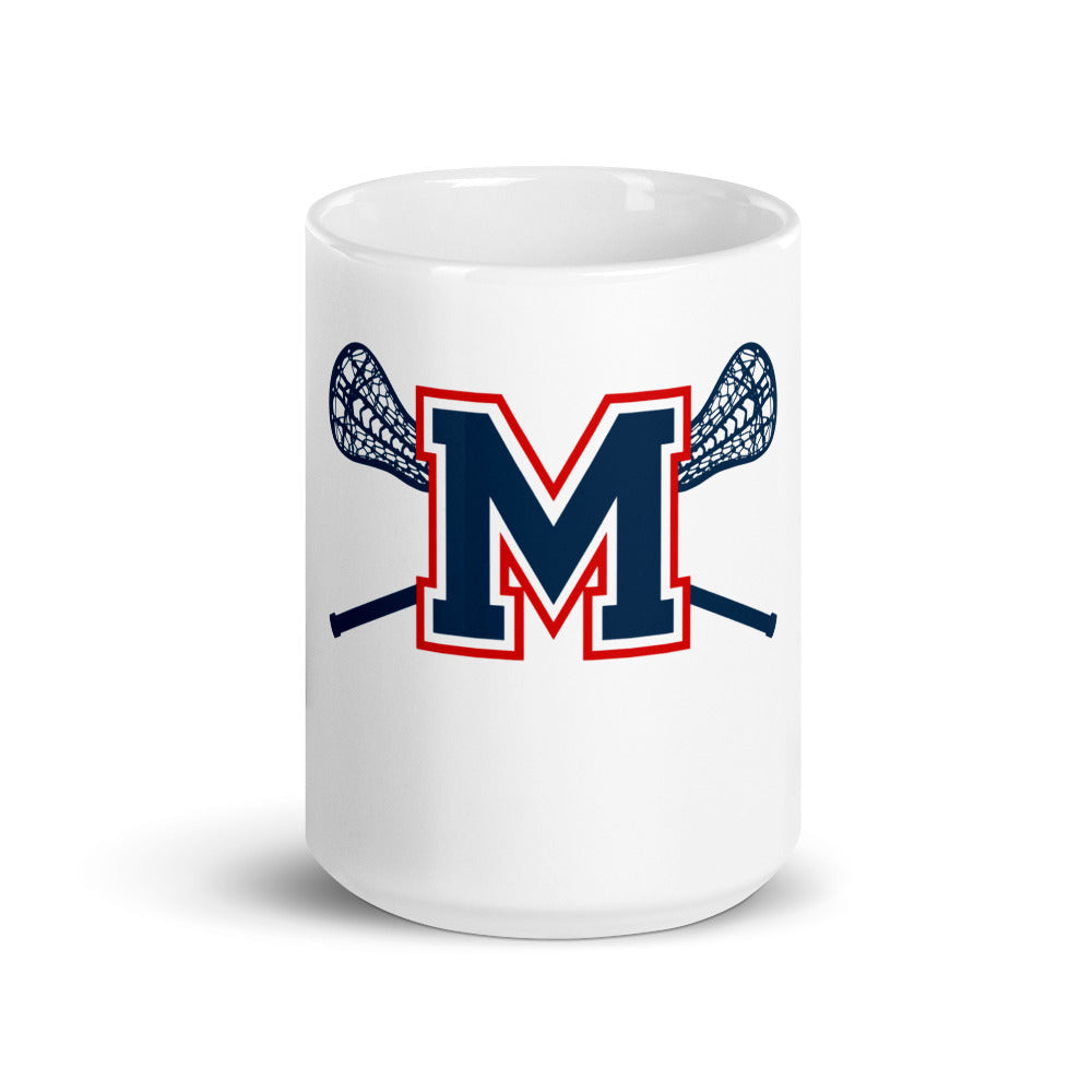 Mendham HS Girls Lacrosse White glossy mug