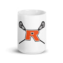 Taza blanca brillante de lacrosse de Ryle HS