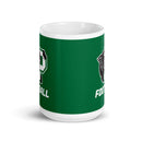 Taza Palmer Football blanca brillante