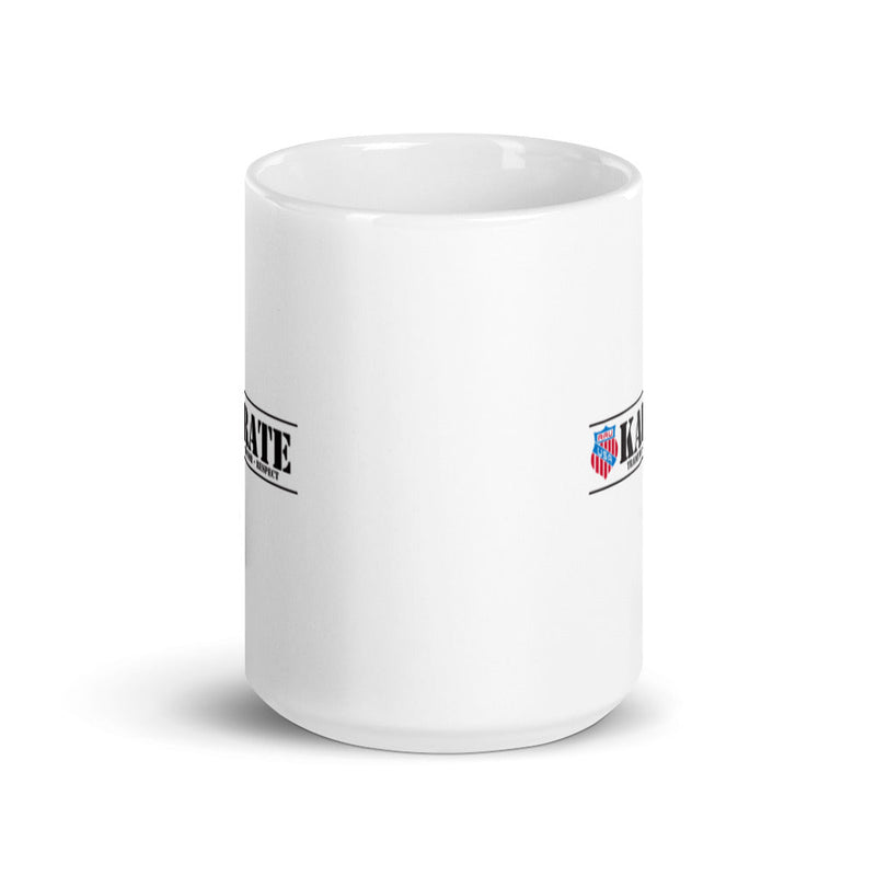 AAU Karate White glossy mug