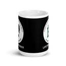 Taza blanca brillante de miembro vitalicio de EMU