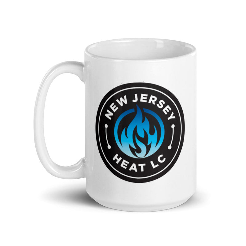 NJ Heat Lacrosse White glossy mug
