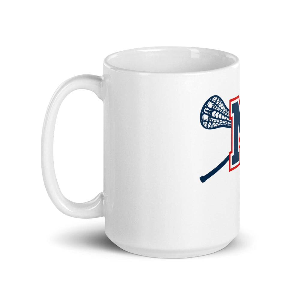 Mendham HS Girls Lacrosse White glossy mug