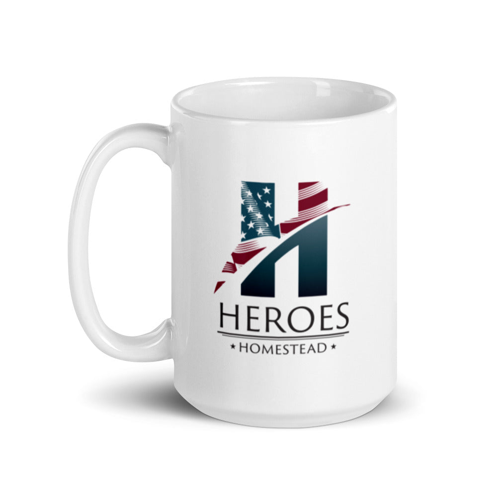 Heroes Homestead White glossy mug