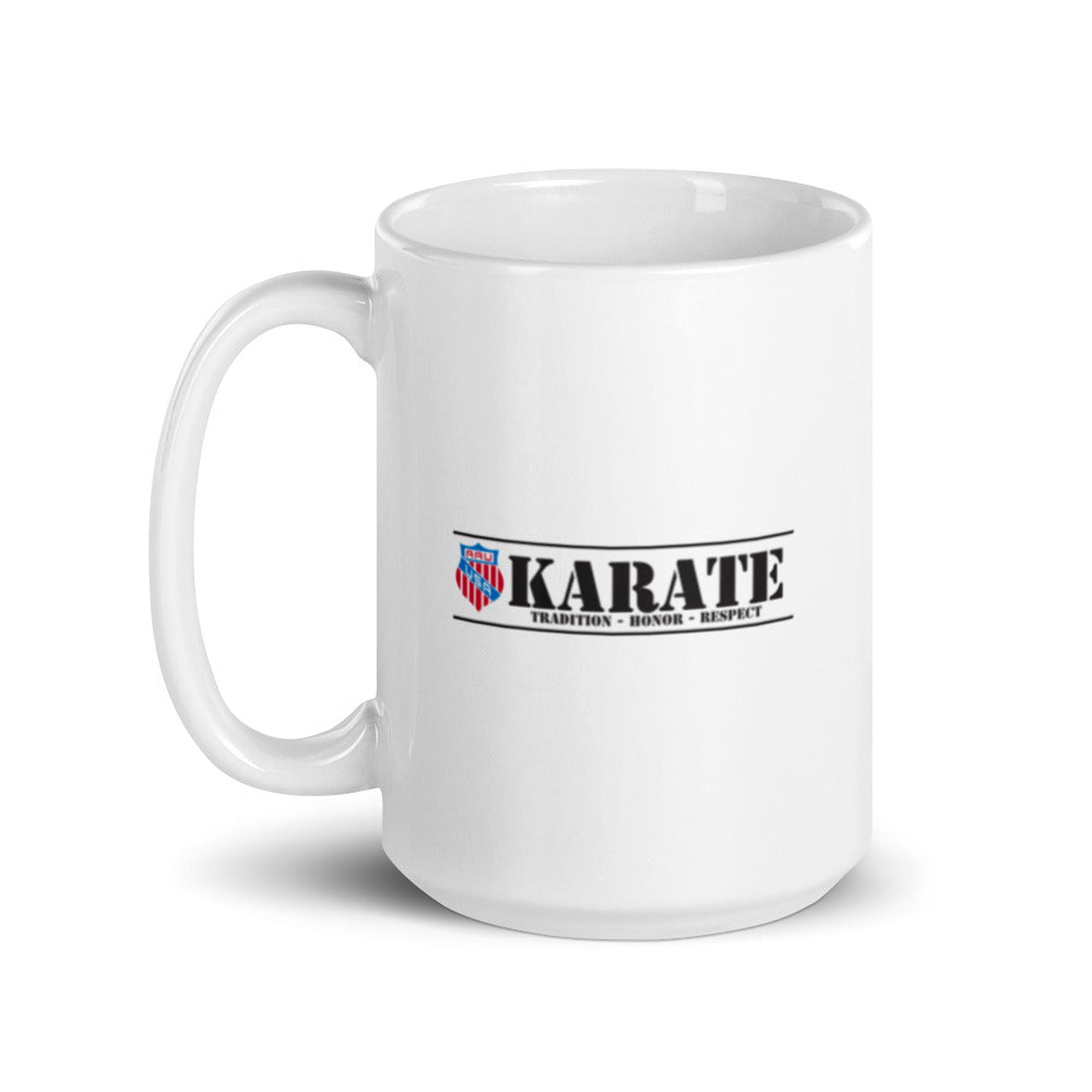 AAU Karate White glossy mug