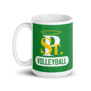 Taza blanca brillante de voleibol SPCYO