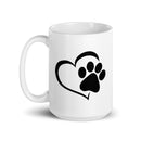 Dog Paws White glossy mug