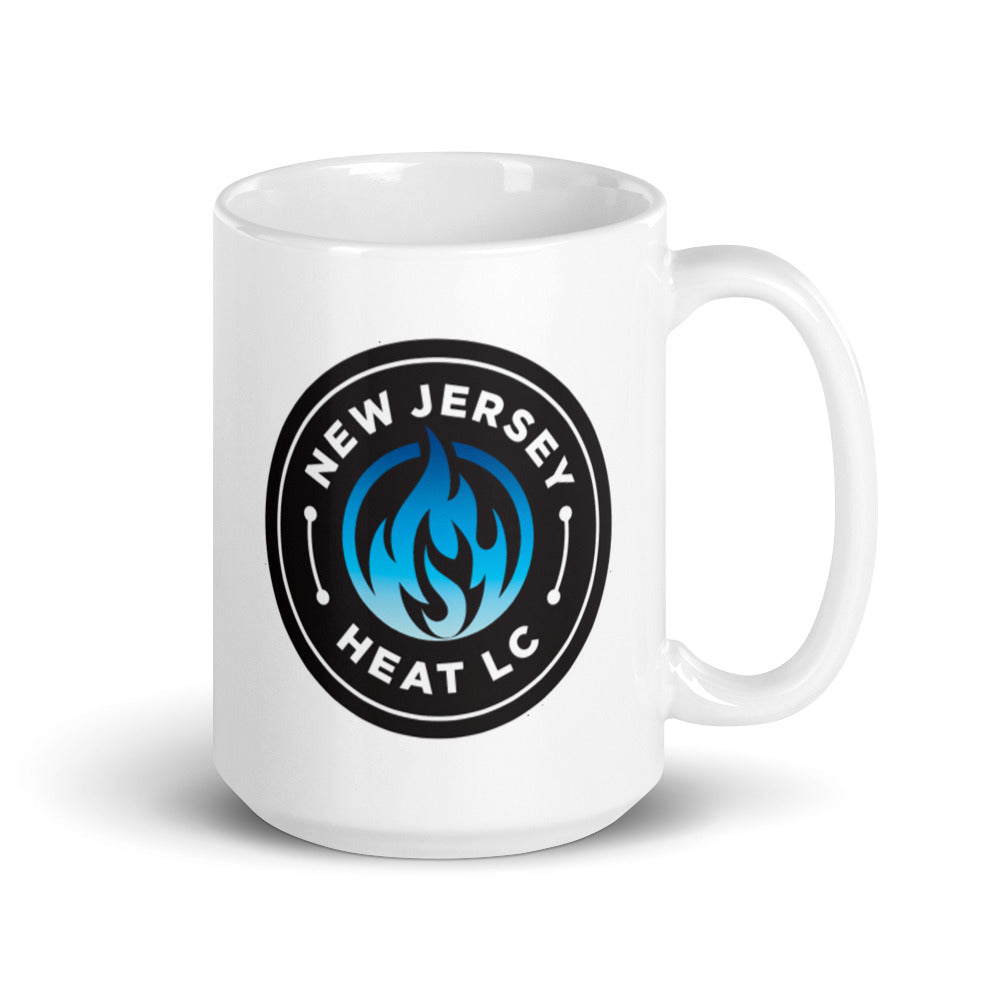 NJ Heat Lacrosse White glossy mug
