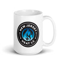 NJ Heat Lacrosse White glossy mug
