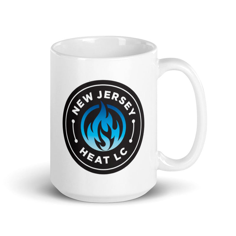NJ Heat Lacrosse White glossy mug