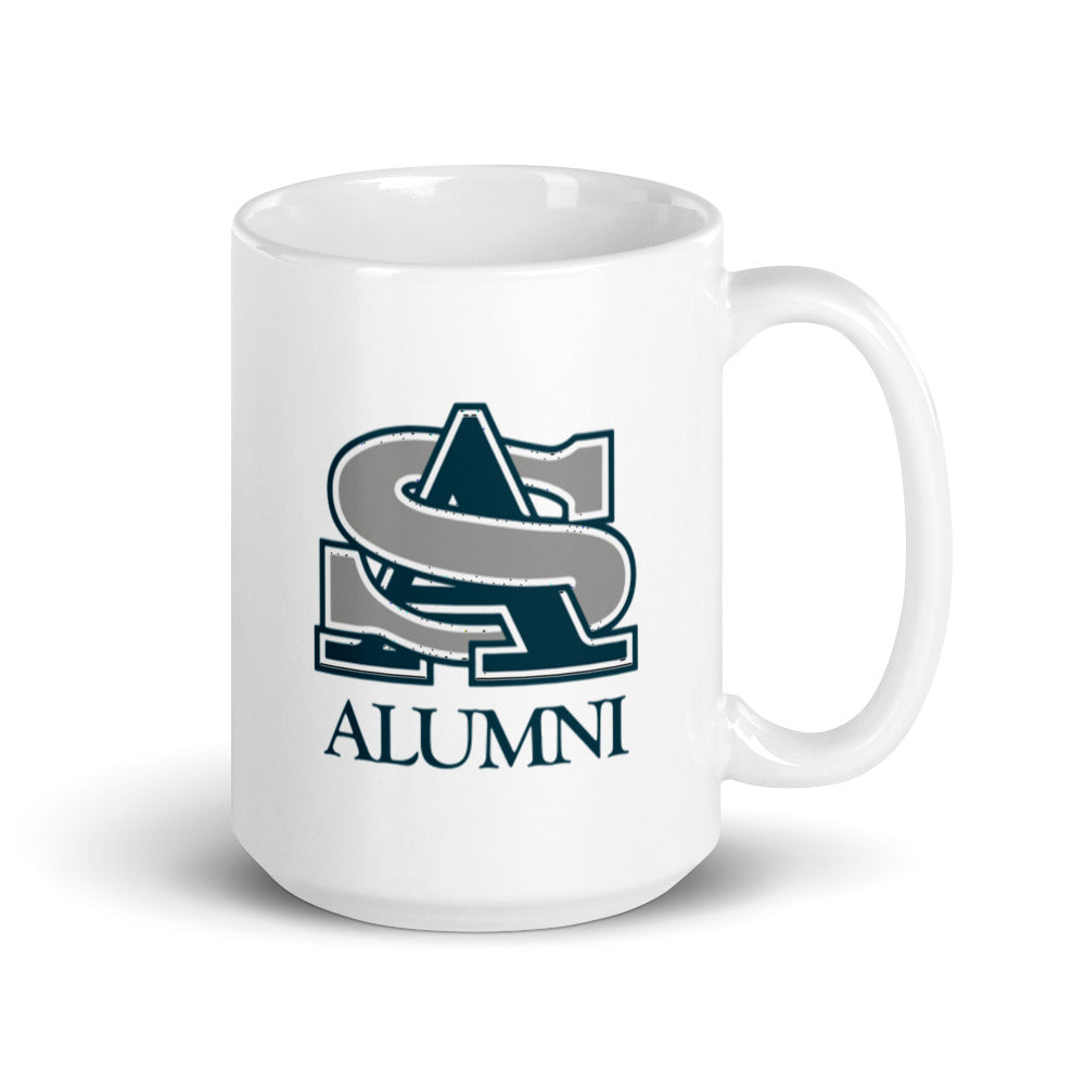 Hermits Alumni White glossy mug