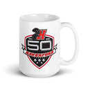 Haverford Men's Lacrosse 50 Year White glossy mug