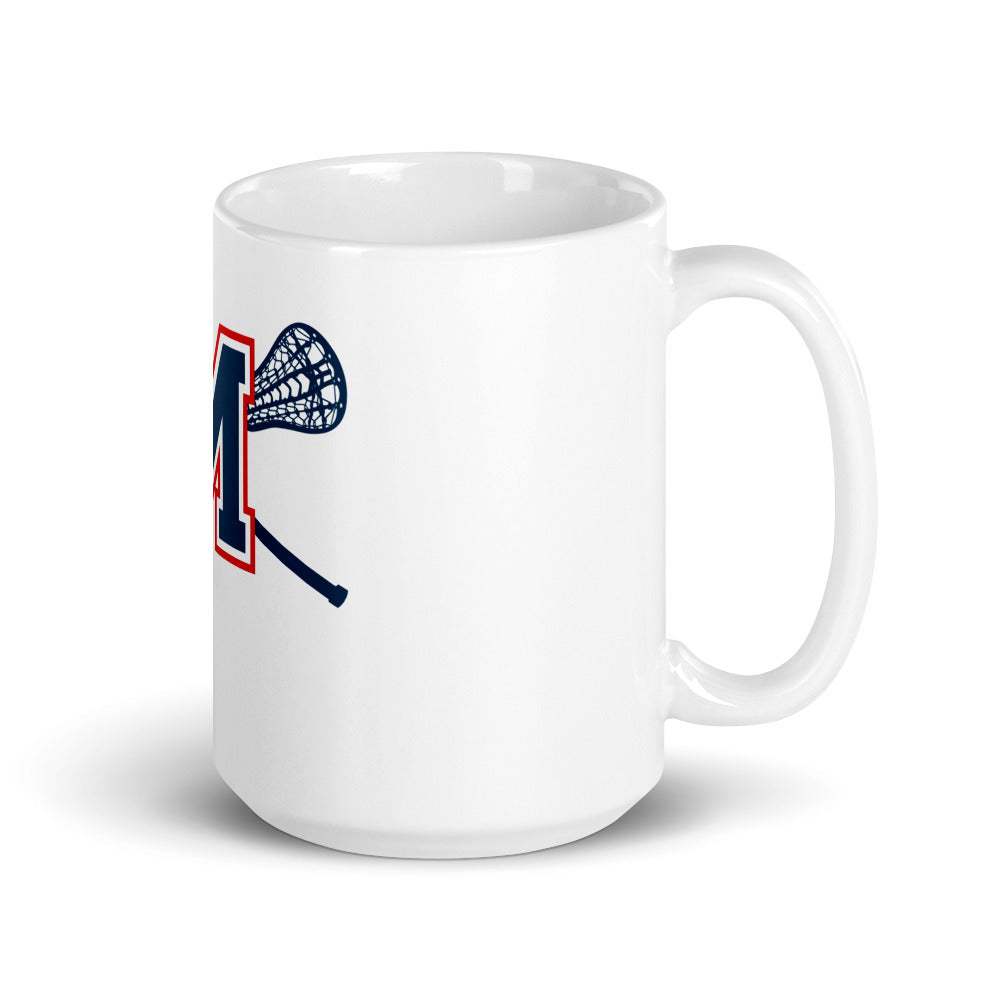 Mendham HS Girls Lacrosse White glossy mug
