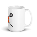 Taza blanca brillante de lacrosse de Ryle HS