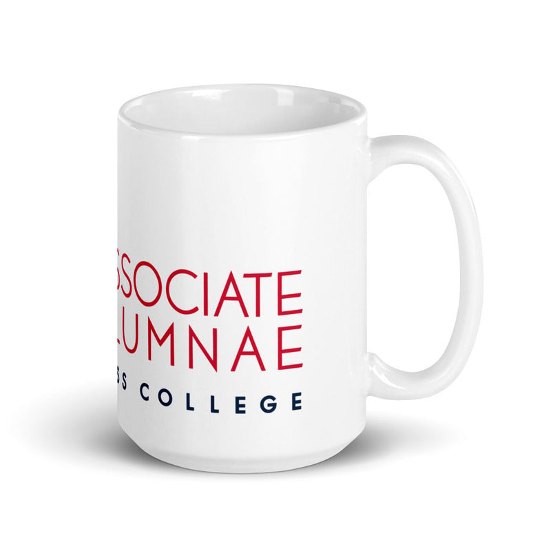 Taza blanca brillante de exalumnas asociadas de Douglass College