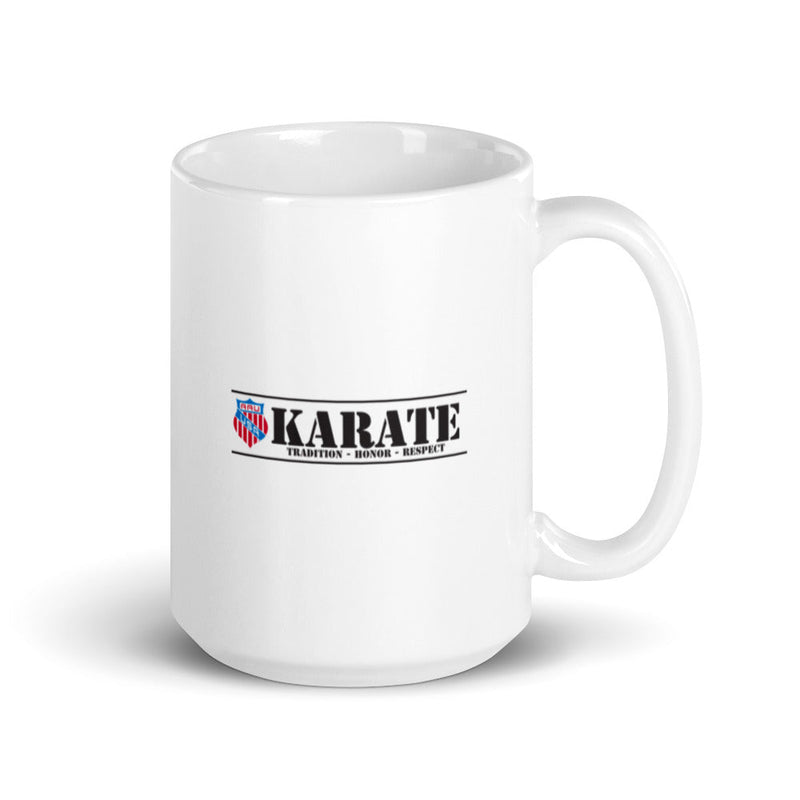 AAU Karate White glossy mug