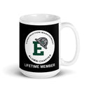 Taza blanca brillante de miembro vitalicio de EMU