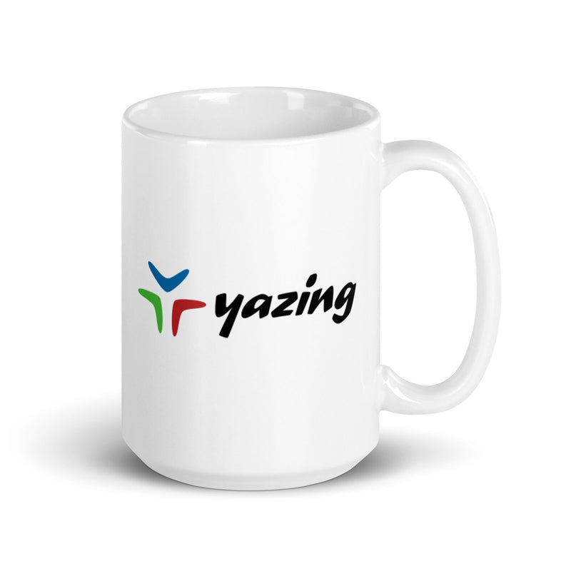 Yazing White glossy mug