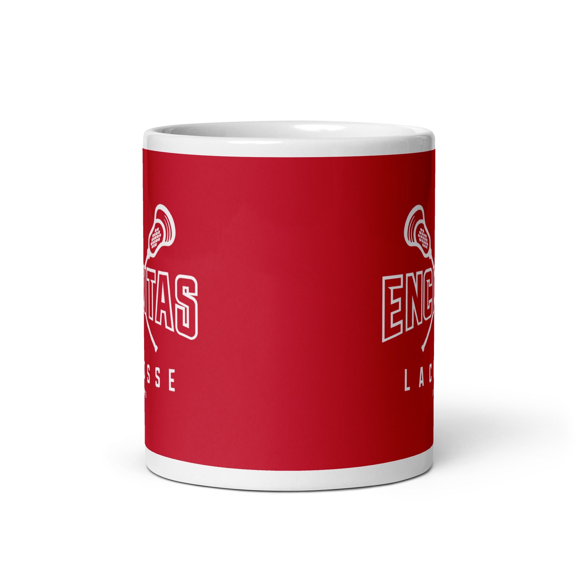 Taza roja brillante de los Mustangs de Encinitas