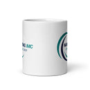 Taza blanca brillante de la conferencia IMC