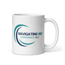 Taza blanca brillante de la conferencia IMC