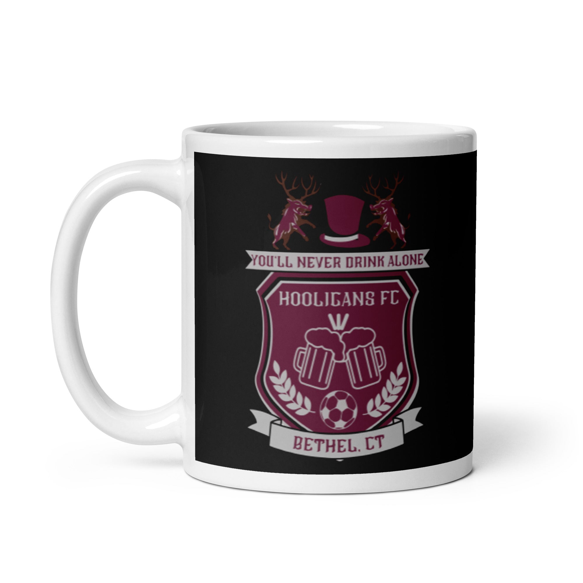 Taza blanca brillante de Bethel Hooligans