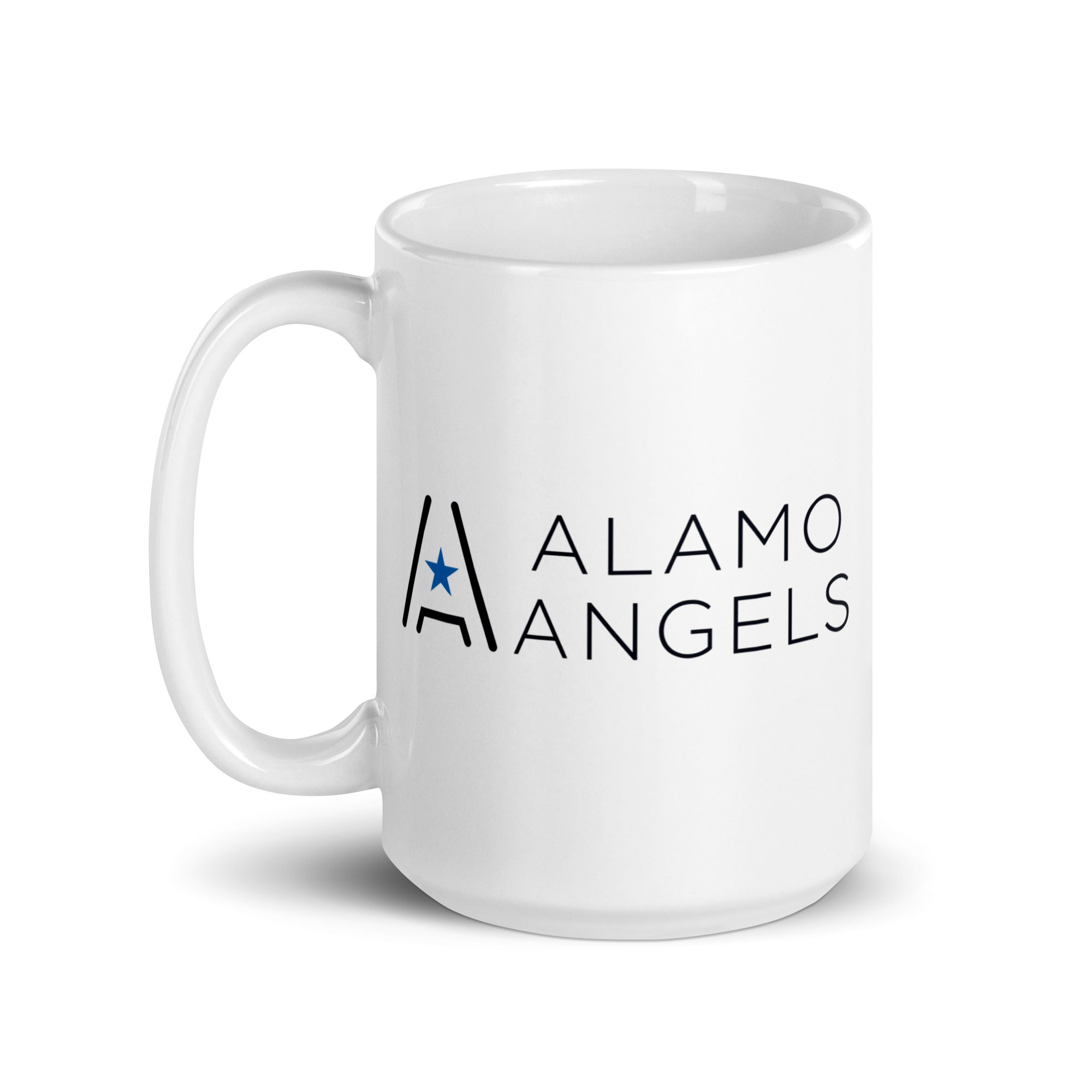 Taza blanca brillante de Alamo Angels