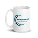 Taza blanca brillante de la conferencia IMC