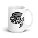 Black Storm Lacrosse White glossy mug