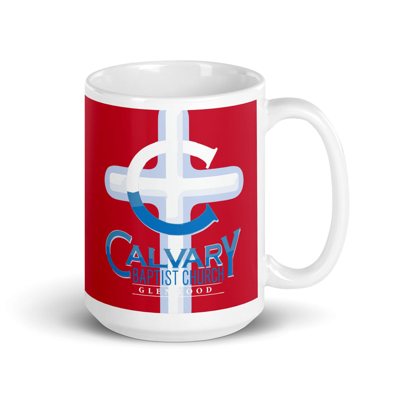 Calvary Baptist Church White glossy mug