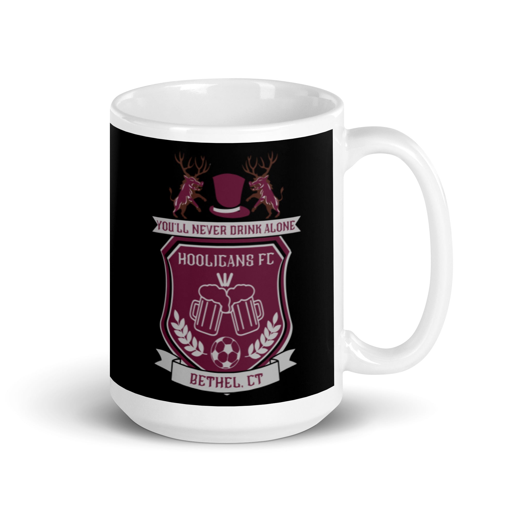 Taza blanca brillante de Bethel Hooligans