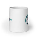 Taza blanca brillante de la conferencia IMC