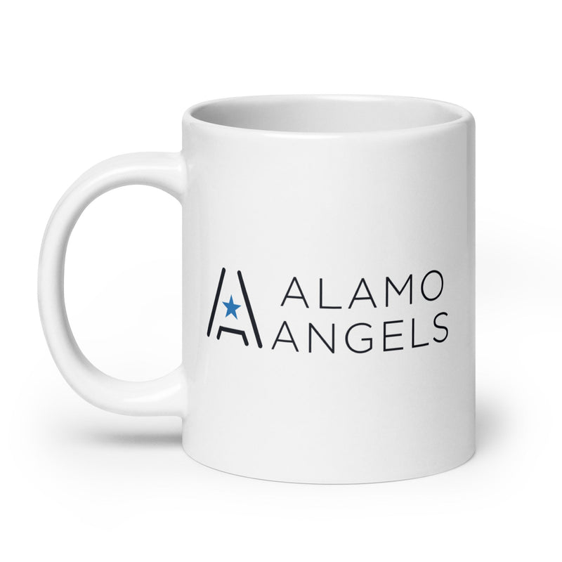 Taza blanca brillante de Alamo Angels