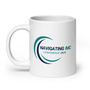 Taza blanca brillante de la conferencia IMC