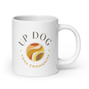 Taza blanca brillante Up Dog Yoga