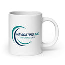 Taza blanca brillante de la conferencia IMC