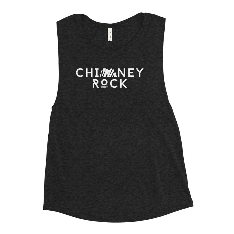Chimney Rock Ladies’ Muscle Tank - White Logo