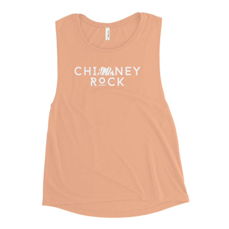 Chimney Rock Ladies’ Muscle Tank - White Logo