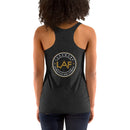 Camiseta sin mangas con espalda cruzada para mujer Landmark Fitness (logotipo en la parte delantera y trasera)