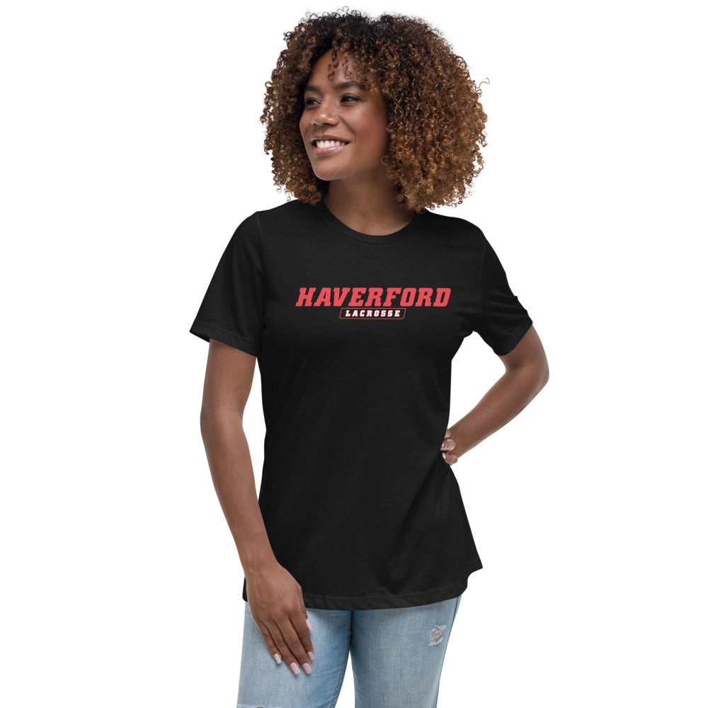 Haverford Men's Lacrosse Women's Relaxed T-Shirt-black